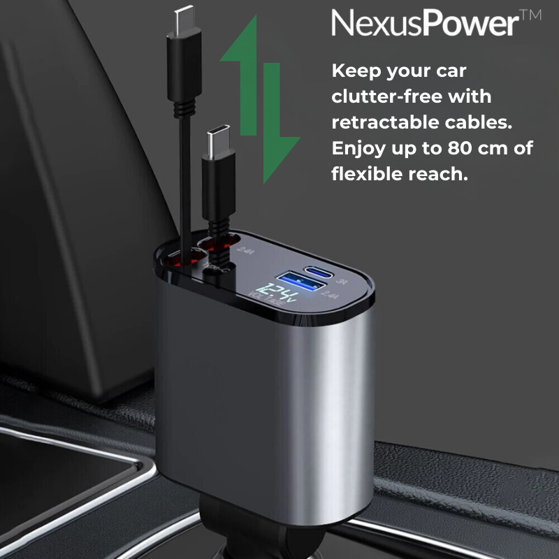 NexusPower™ - Cargador retráctil superrápido 4 en 1