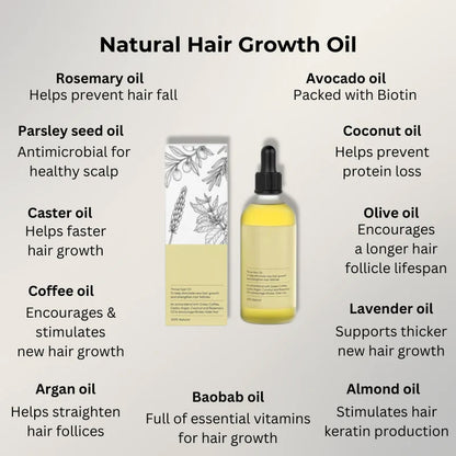 Aceite natural para el crecimiento del cabello 